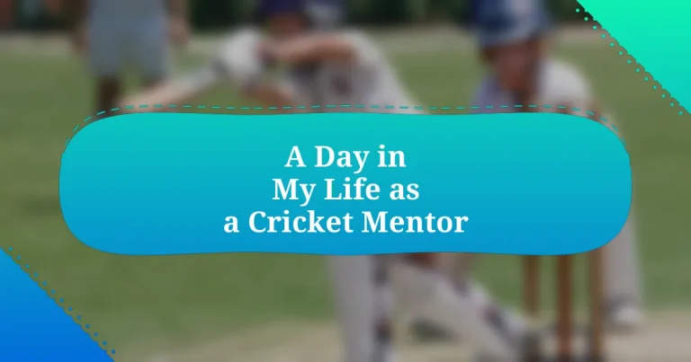 A Day in My Life as a Cricket Mentor