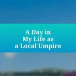 A Day in My Life as a Local Umpire