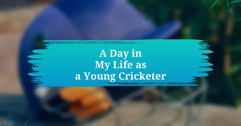 A Day in My Life as a Young Cricketer