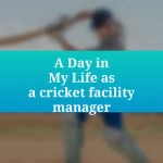 A Day in My Life as a cricket facility manager