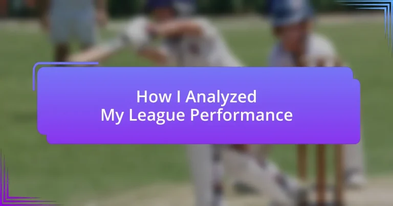 How I Analyzed My League Performance