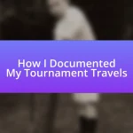 How I Documented My Tournament Travels