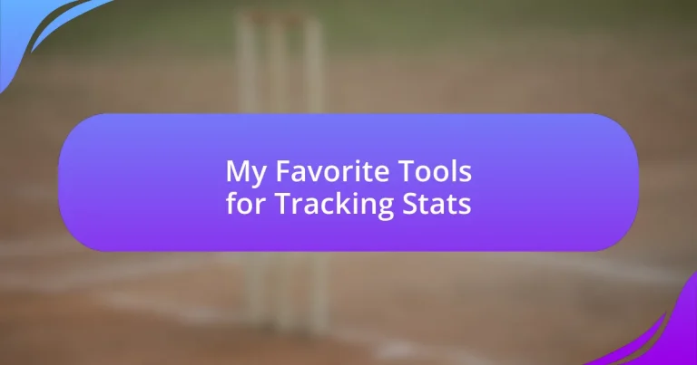 My Favorite Tools for Tracking Stats