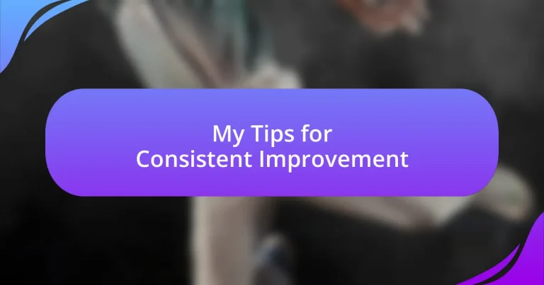 My Tips for Consistent Improvement