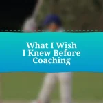 What I Wish I Knew Before Coaching