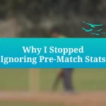 Why I Stopped Ignoring Pre-Match Stats