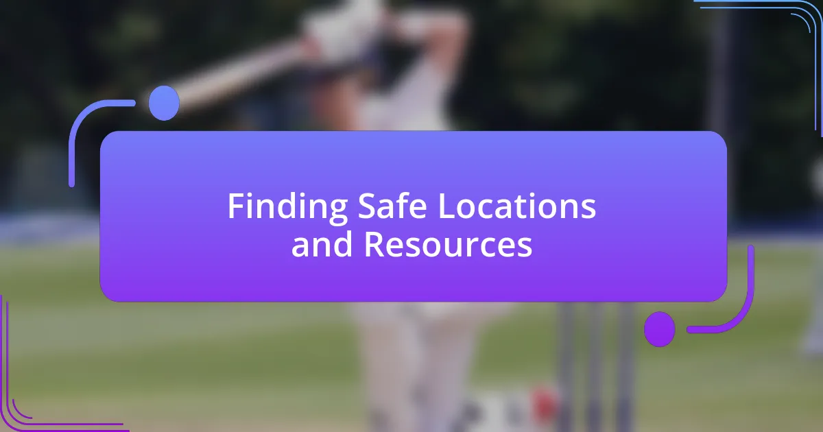 Finding Safe Locations and Resources