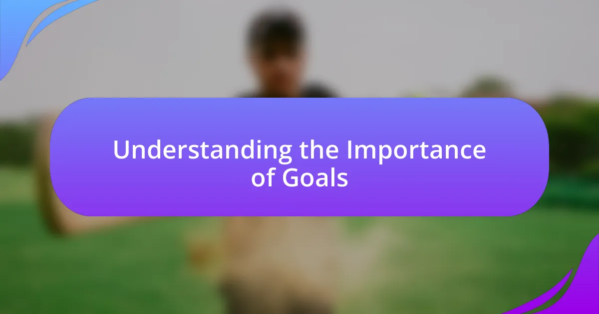 Understanding the Importance of Goals