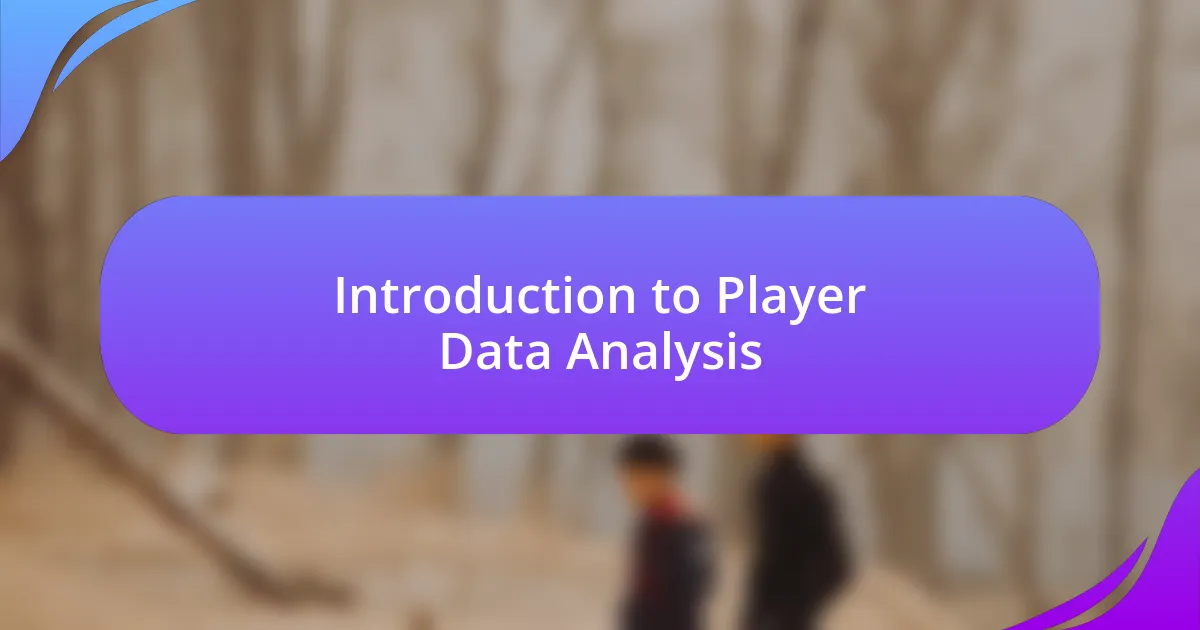 Introduction to Player Data Analysis