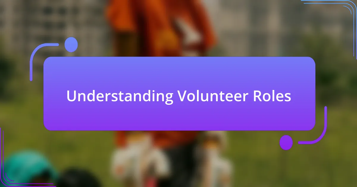 Understanding Volunteer Roles