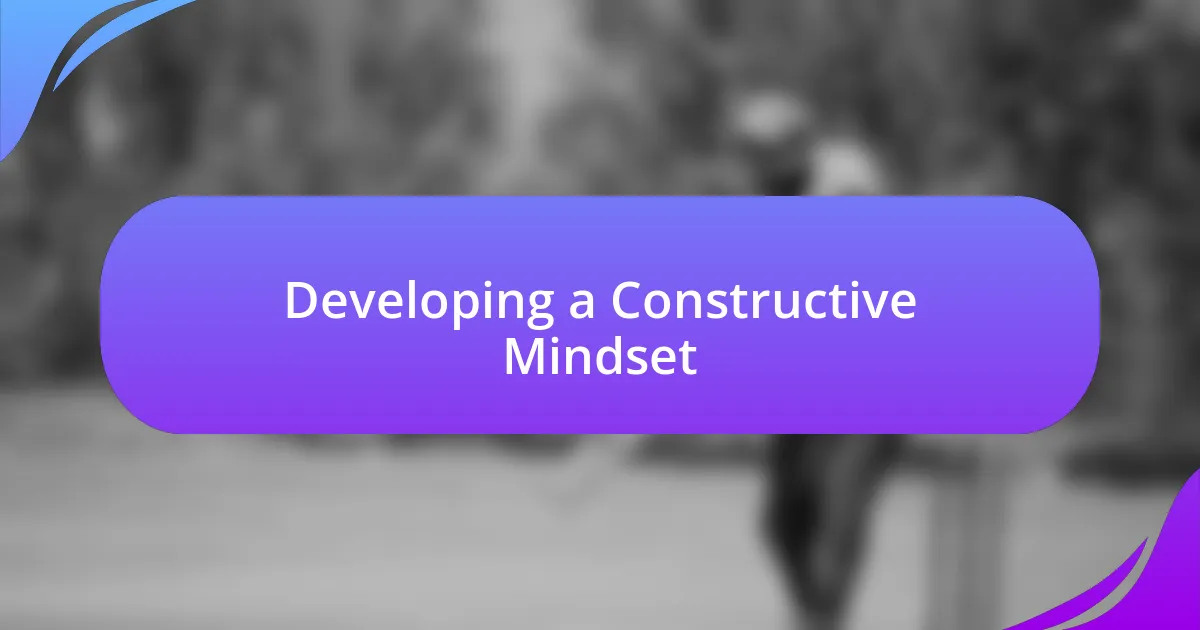 Developing a Constructive Mindset